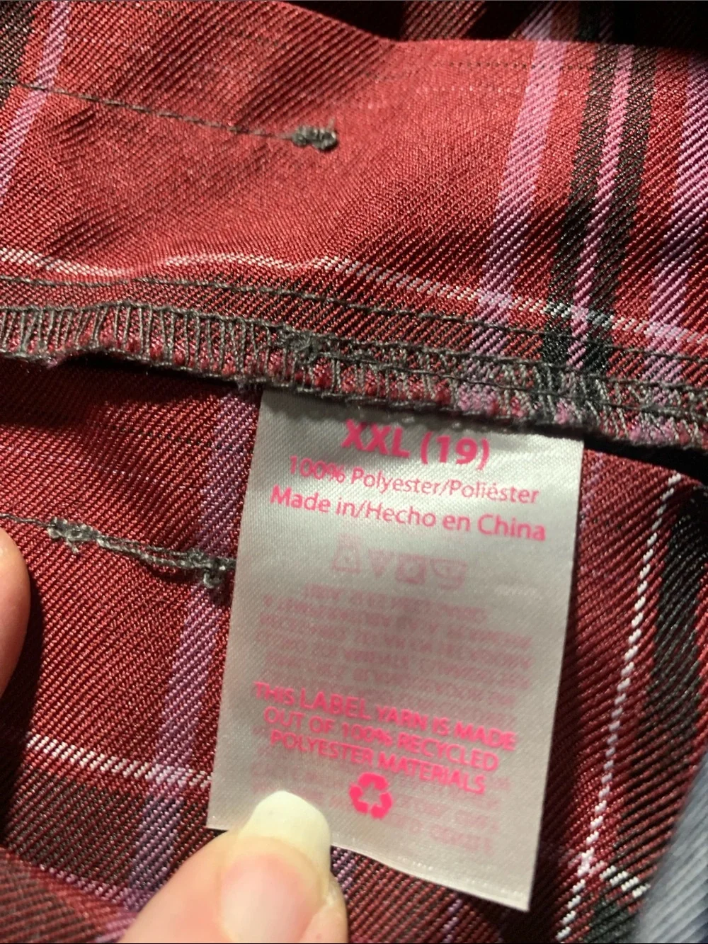 No Boundaries Pleated Burgundy Green Gold Plaid Mini Skirt Buckle Sz XXL 19